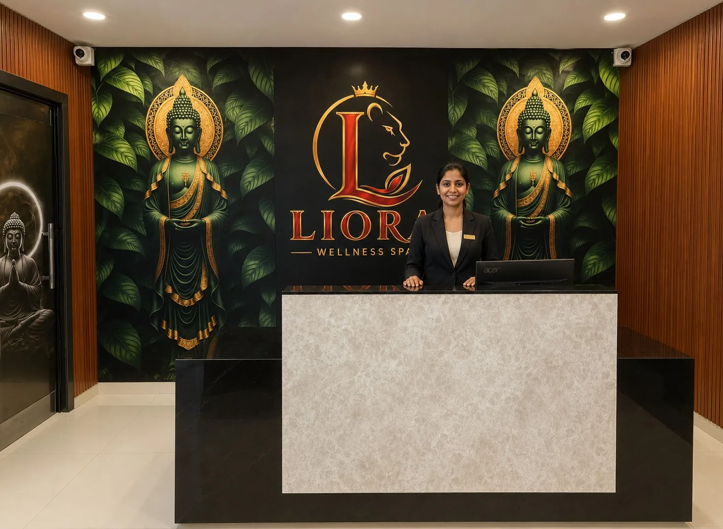 Reception desk and Liora team at Liora Wellness Spa